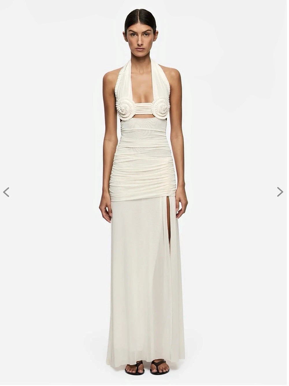 Bec + Bridge Draped Maxi Dress in White Size 6 Like New
